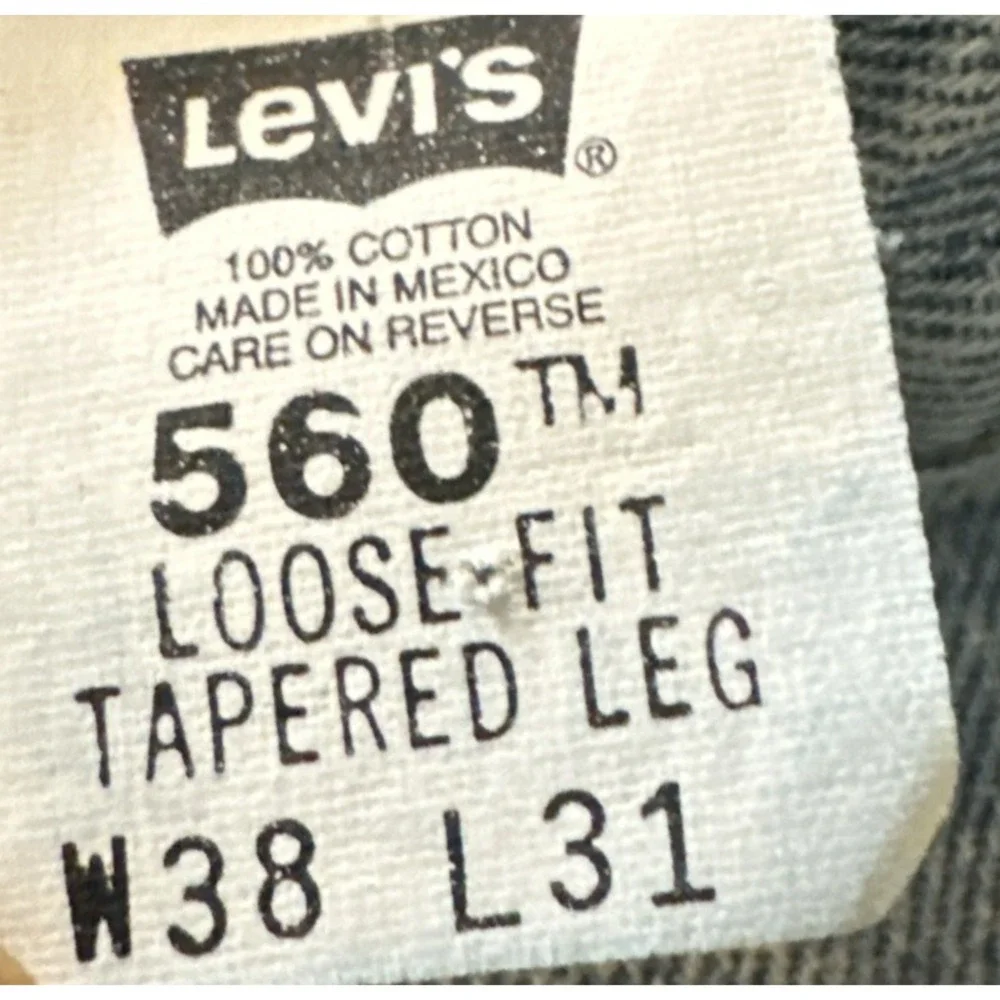 VTG Y2K Levi's 560 Loose Fit Tapered Leg Jeans Men 38x31 Blue Skater Light Wash
